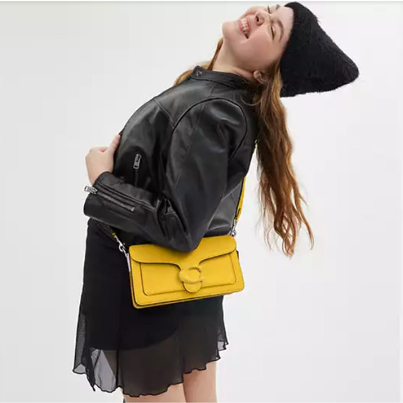 Coach Tabby Shoulder 26 3way Crossbody Clutch In Canary Leather CH735 NWT - Picture 10 of 16